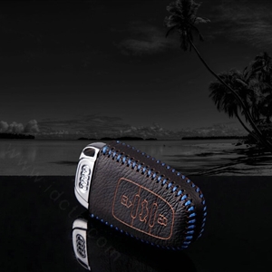 Funky Genuine Leather Key Ring Auto Key Bags Smart for Audi A4L - Blue